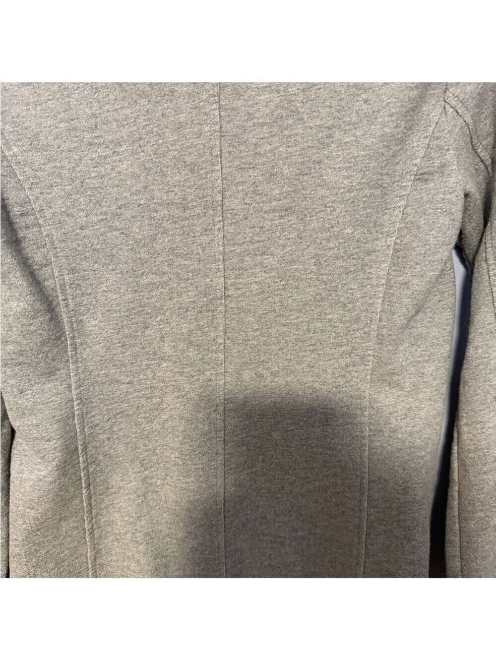 Norma Kamali Gray Sweatshirt Pea Coat Double Breasted Sz S - Picture 6 of 7